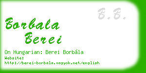 borbala berei business card